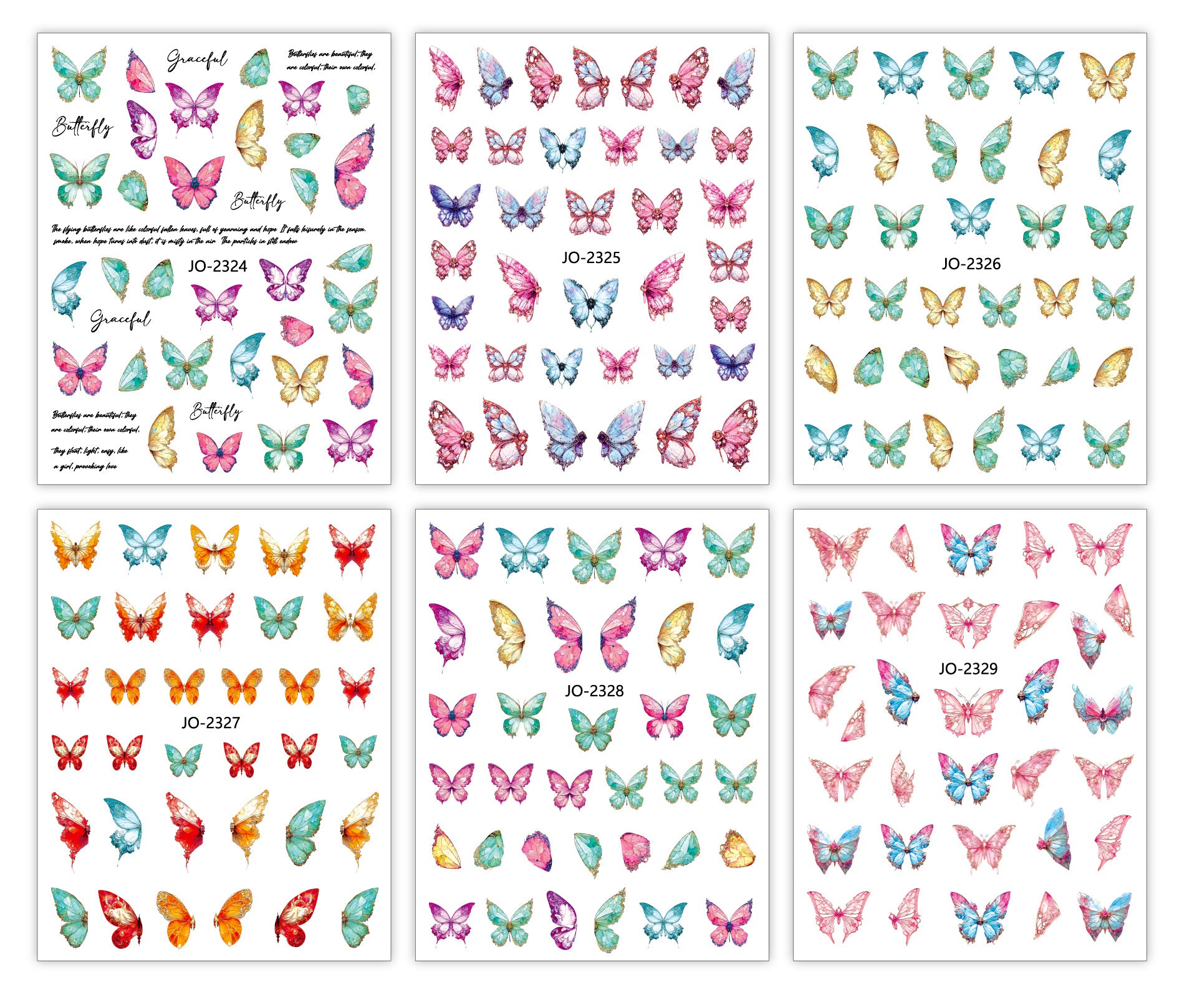 Wholesale Resin Butterfly Nail Enhancement Stickers